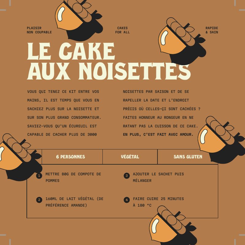 Étiquette du kit Cake noisette